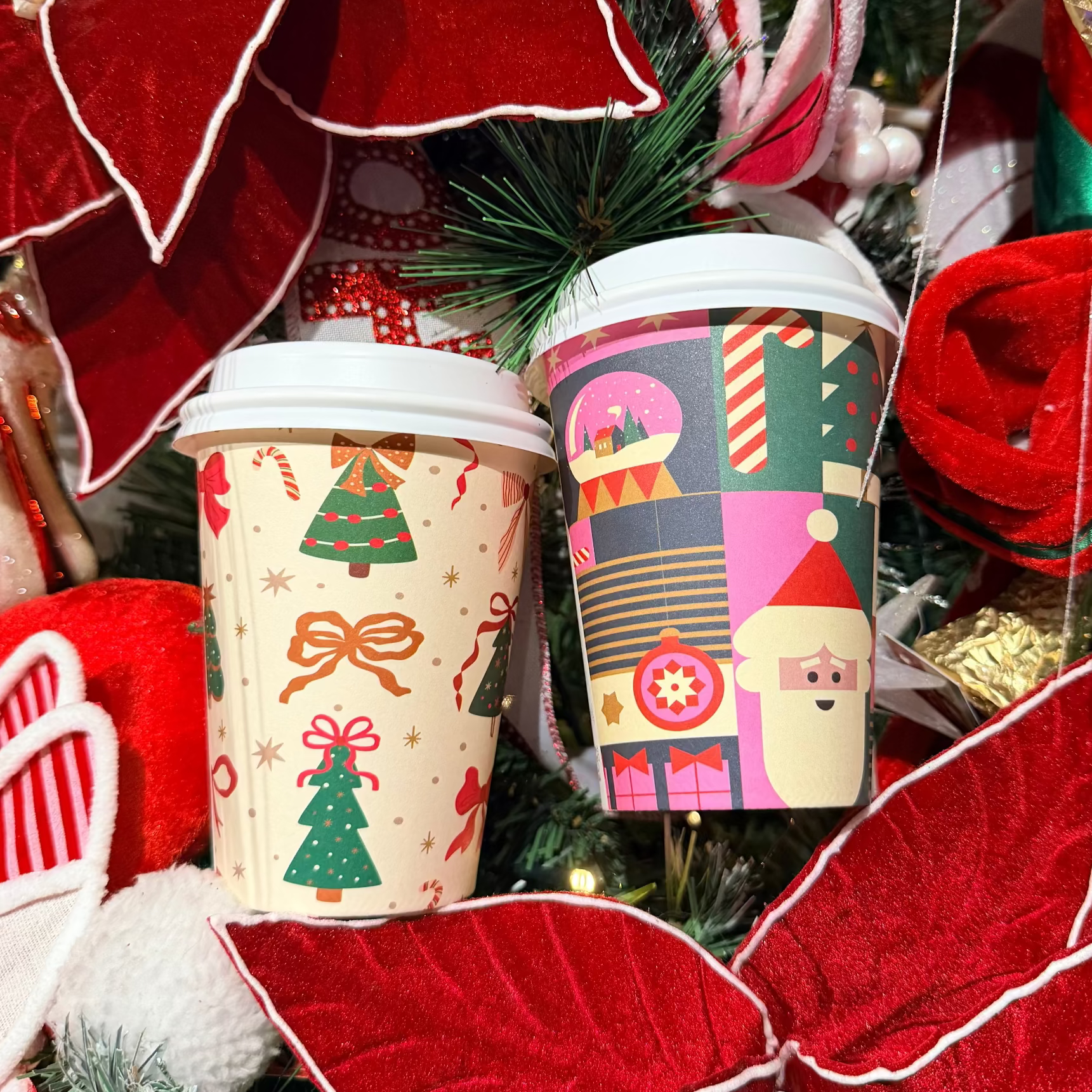 12oz christmas takeaway coffee cup printed xmas disposable