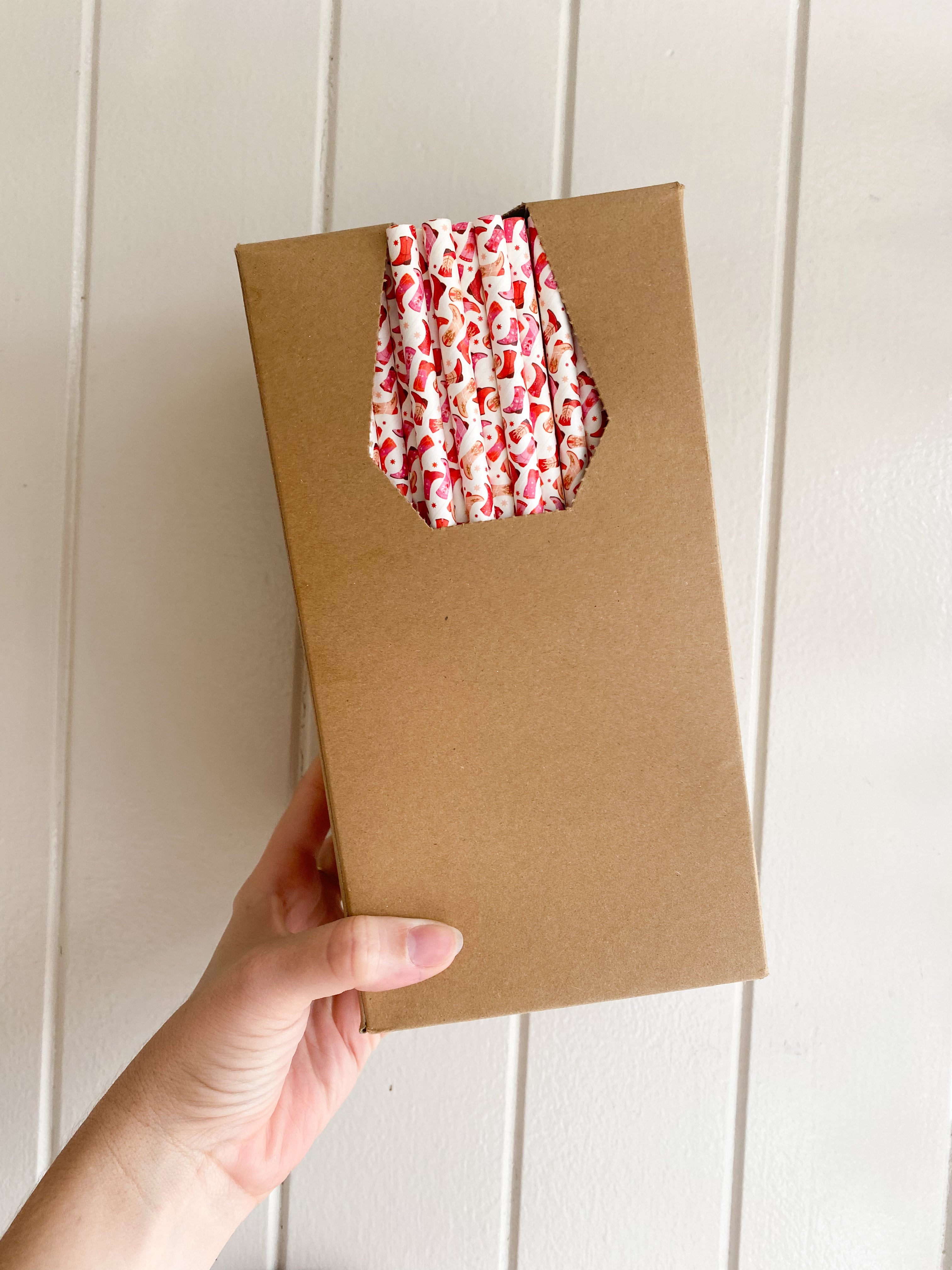 240 jumbo paper straws wholesale printed cowgirl boots
