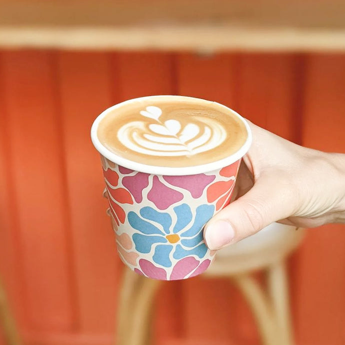 small takeaway coffee cup home compostable floral printer creative designer truly eco compostable coffee cup