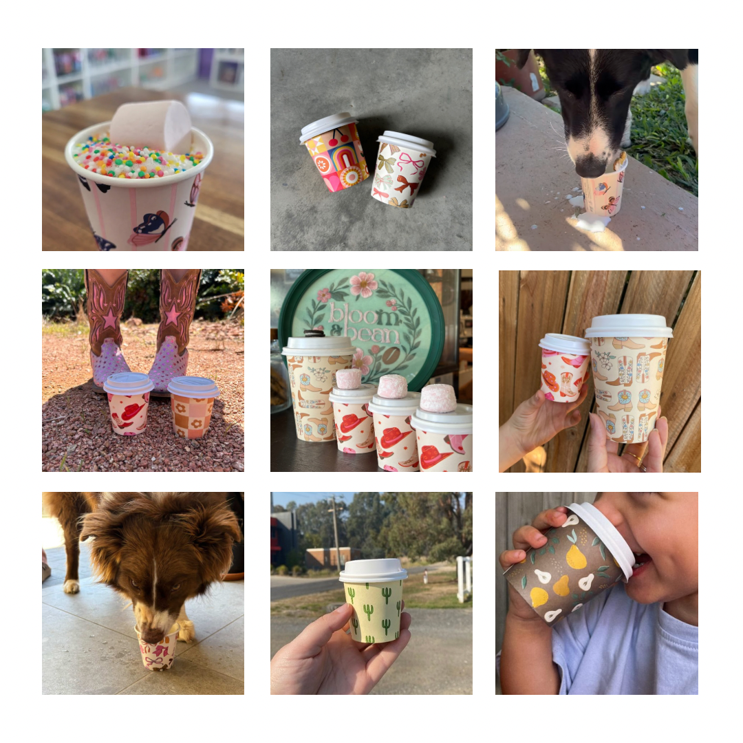 4oz babycino pp lid espresso takeaway home compostable coffee cup creative cafe company