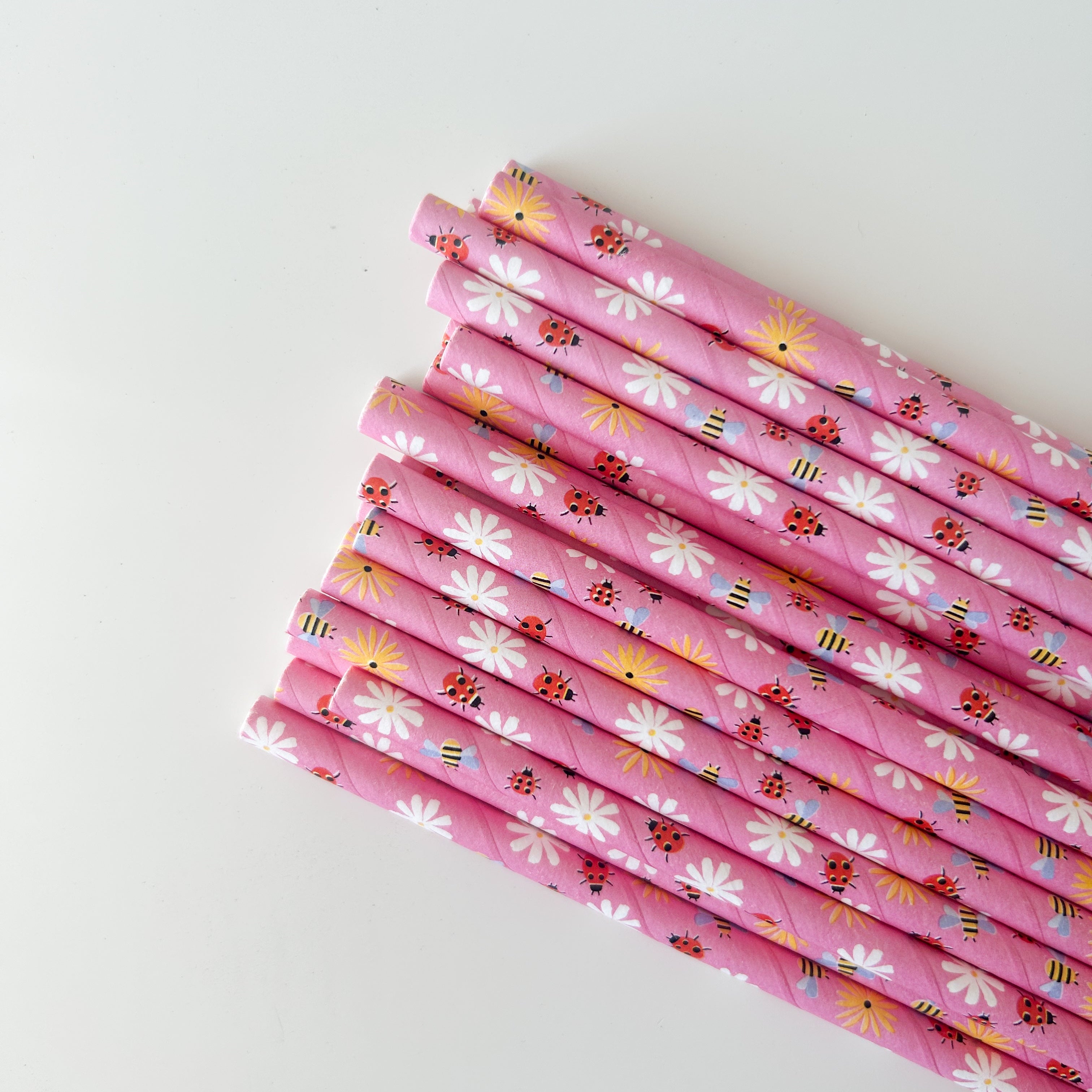 6mm regular paper strong 4ply straw cafe wholesale pink flower 2400pcs bulk