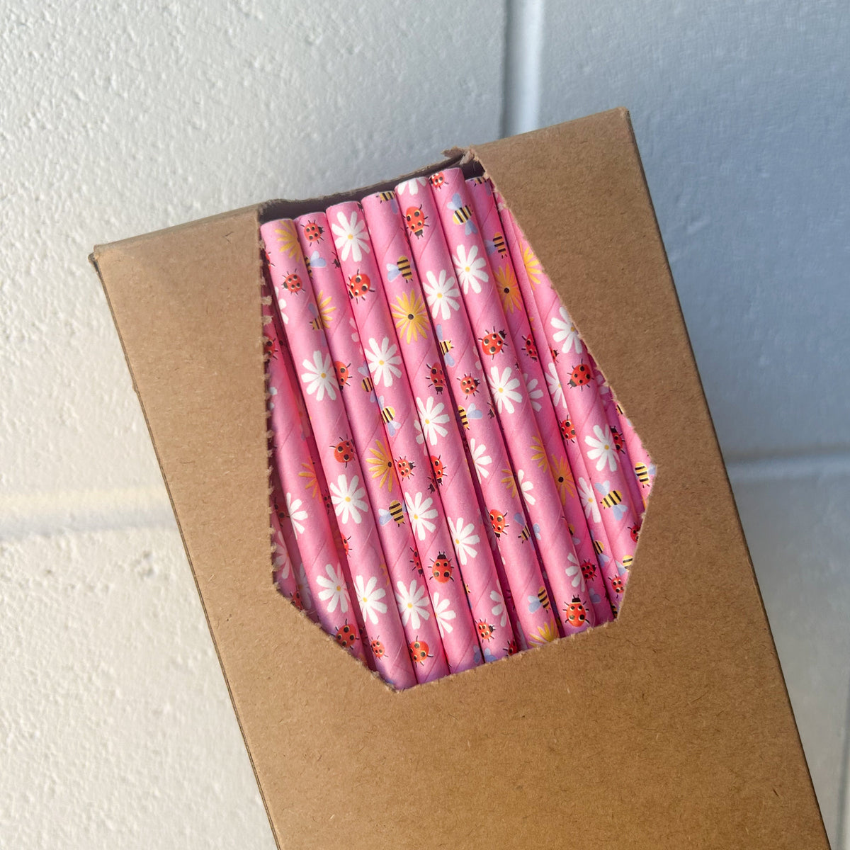 6mm regular paper strong 4ply straw cafe wholesale pink flower 240pcs bulk