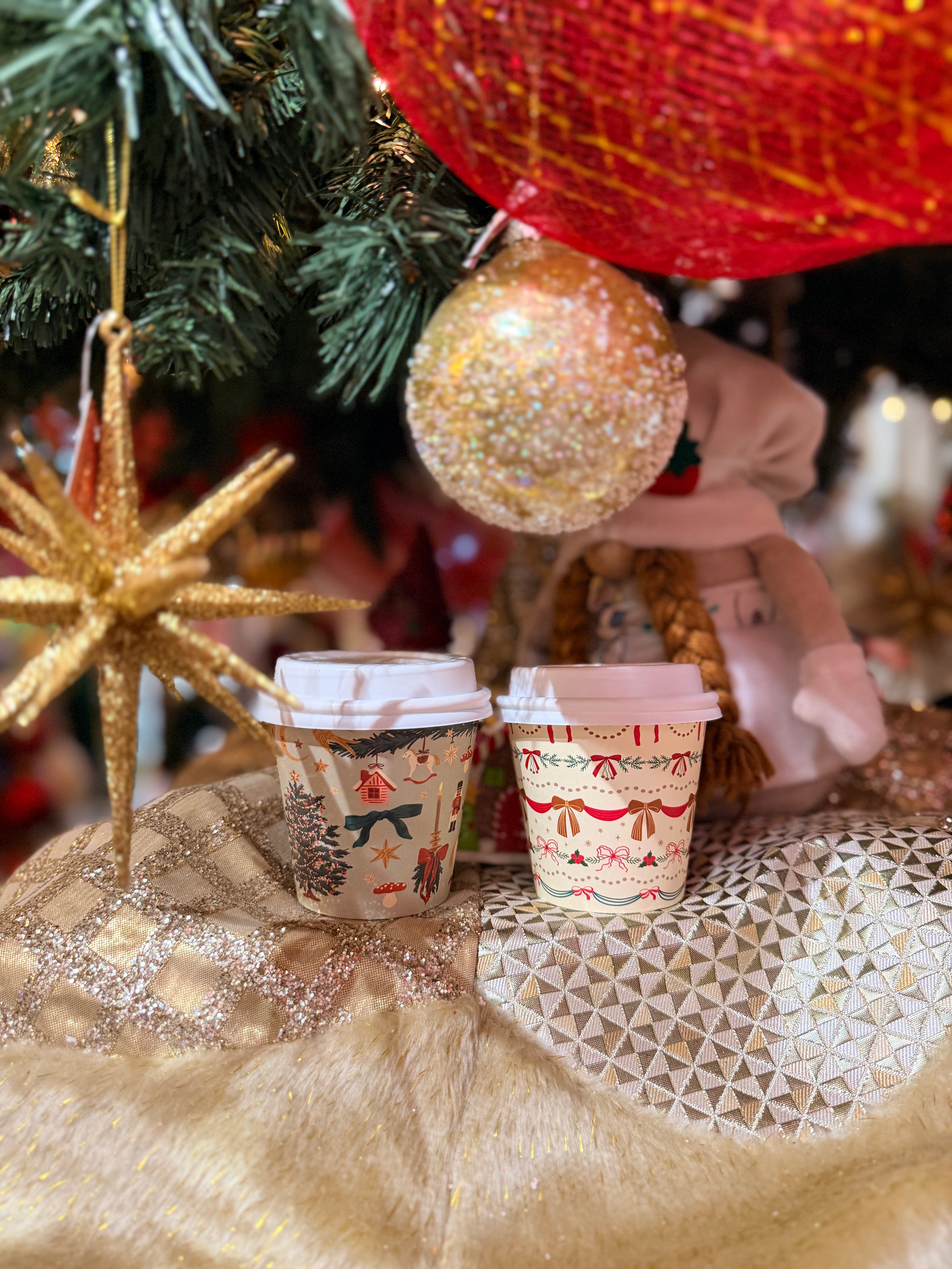 8oz christmas takeaway coffee cup printed disposable xmas cafe