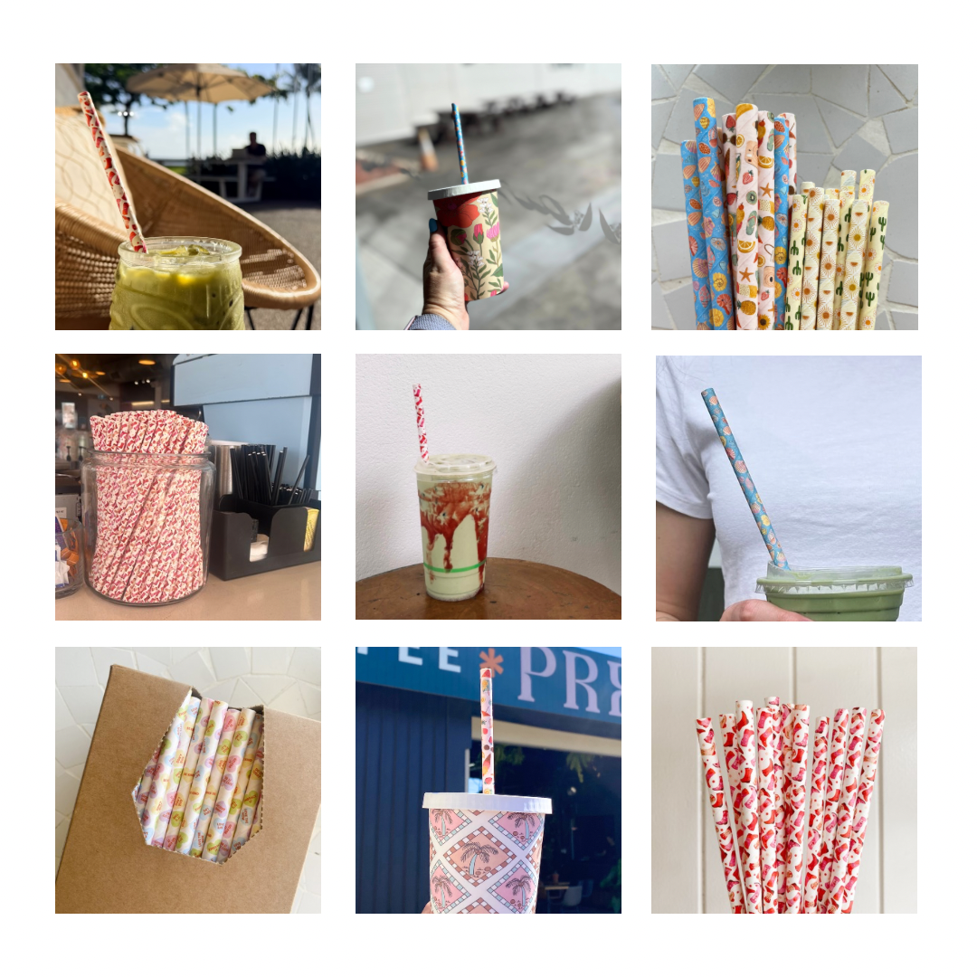 jumbo paper strong straws 4ply printed design takeaway