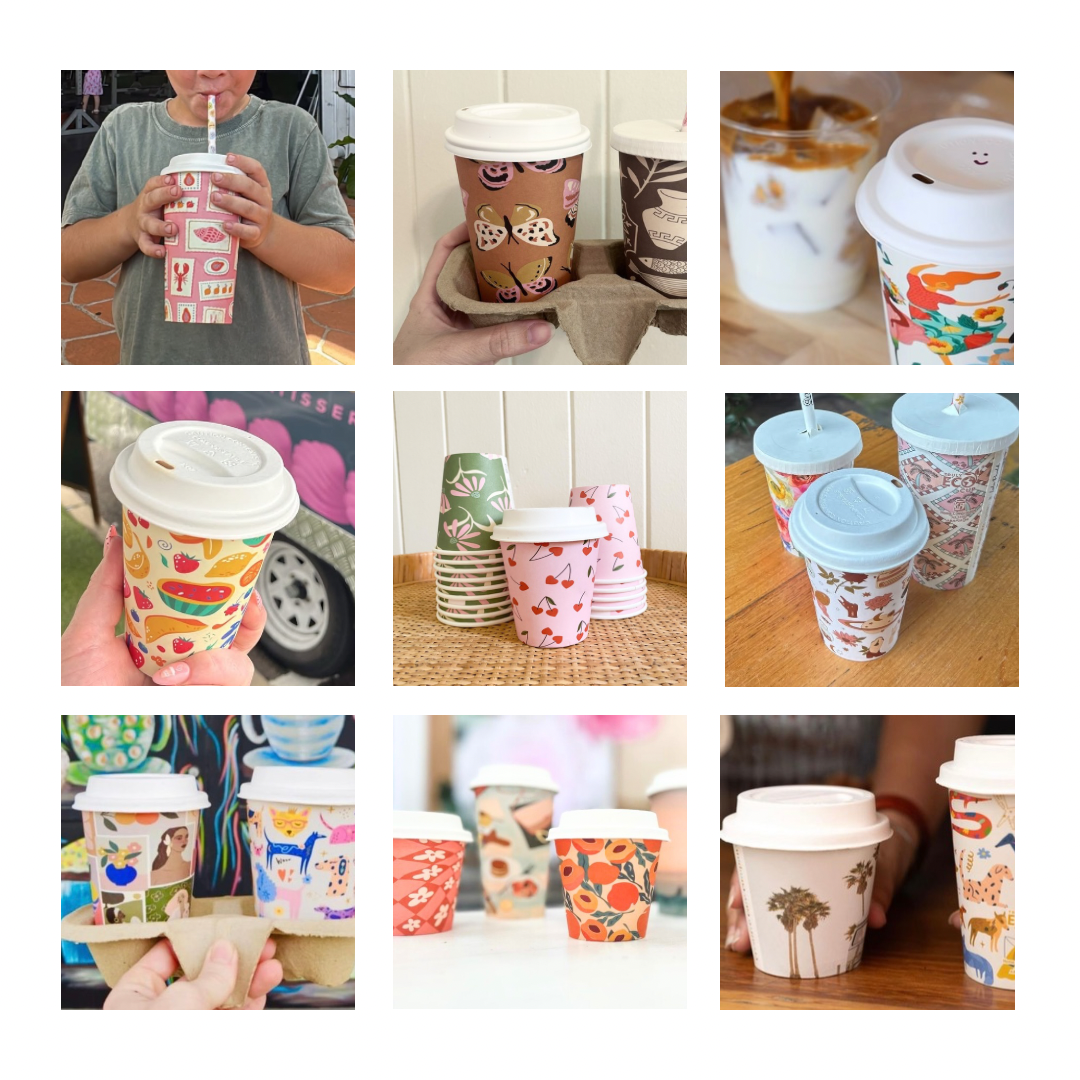 sugarcane pfas free coffee hot lid home compostable 90mm 80mm