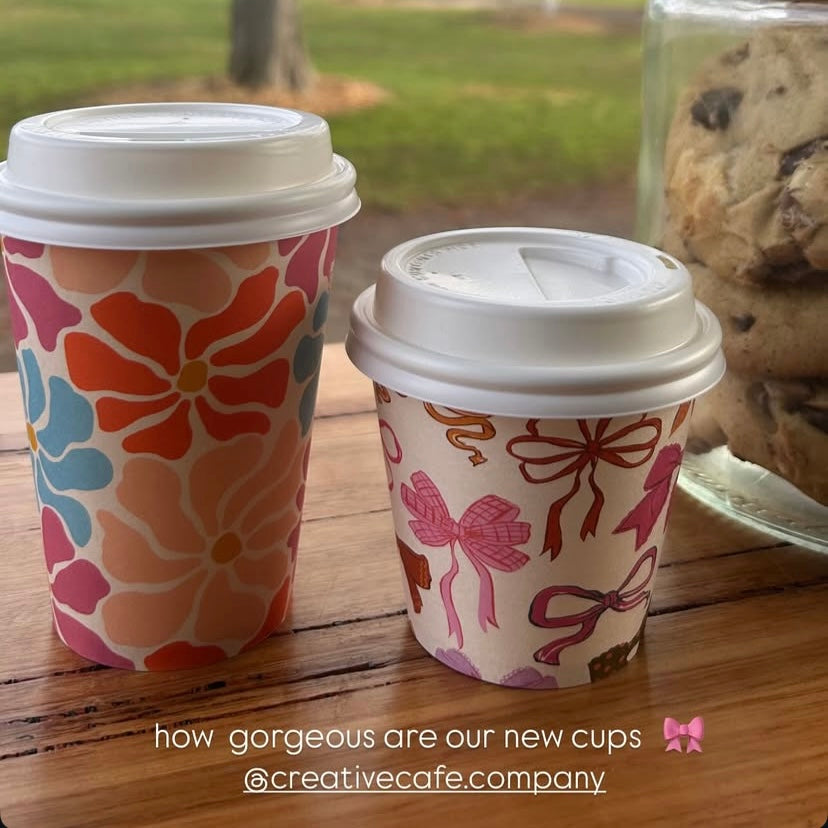 takeaway coffee cup with matching pp plastic white hot lid
