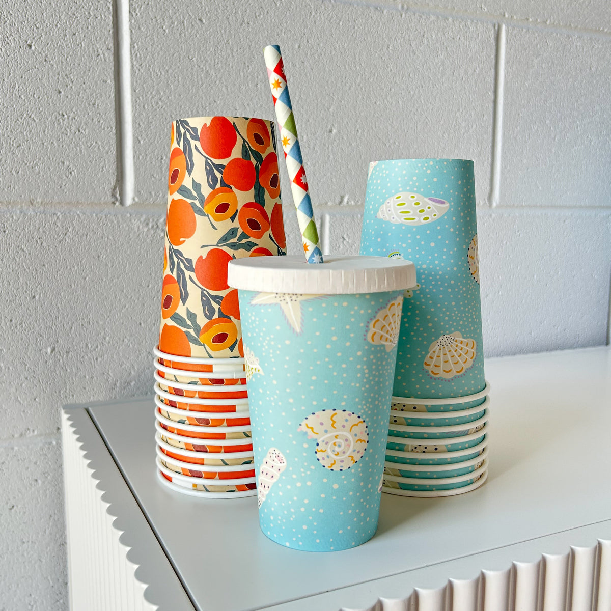 16oz home compostable takeaway coffee cup apricot shells summer hot cold 500ml creative cafe company