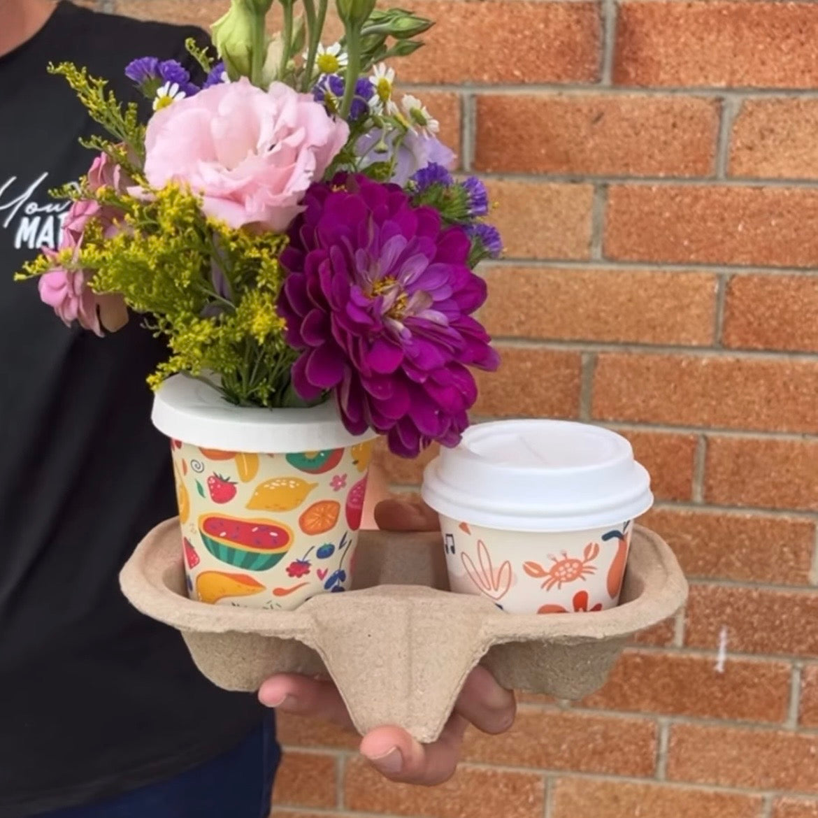 2 cup coffee tray carrier takeaway