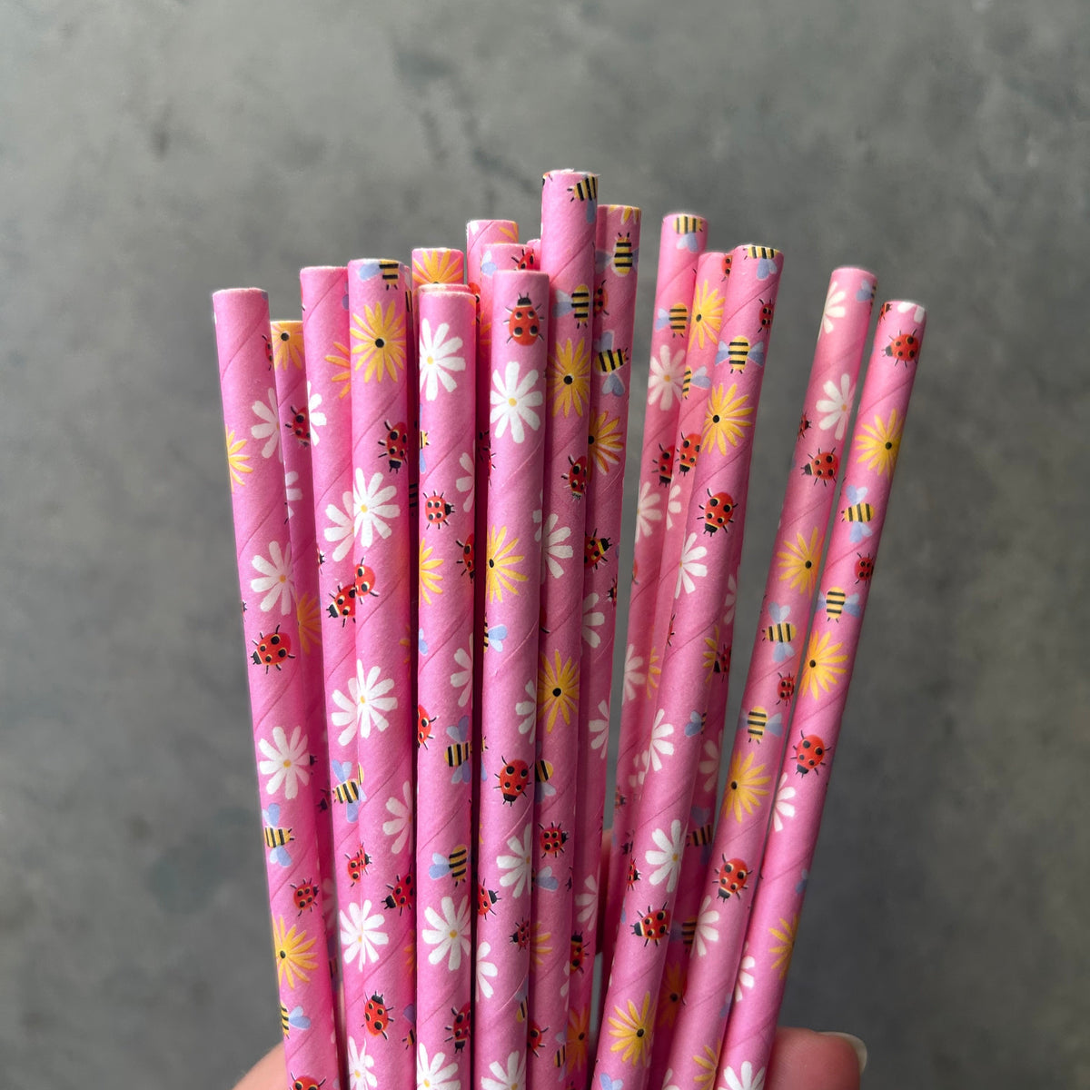6mm regular paper strong 4ply straw cafe wholesale pink flower