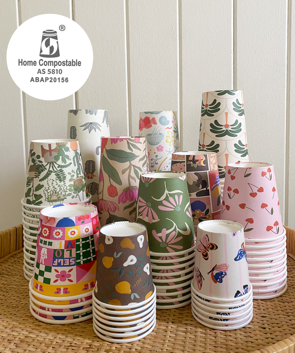 Designer Printed Home Compostable Takeaway Coffee Cups