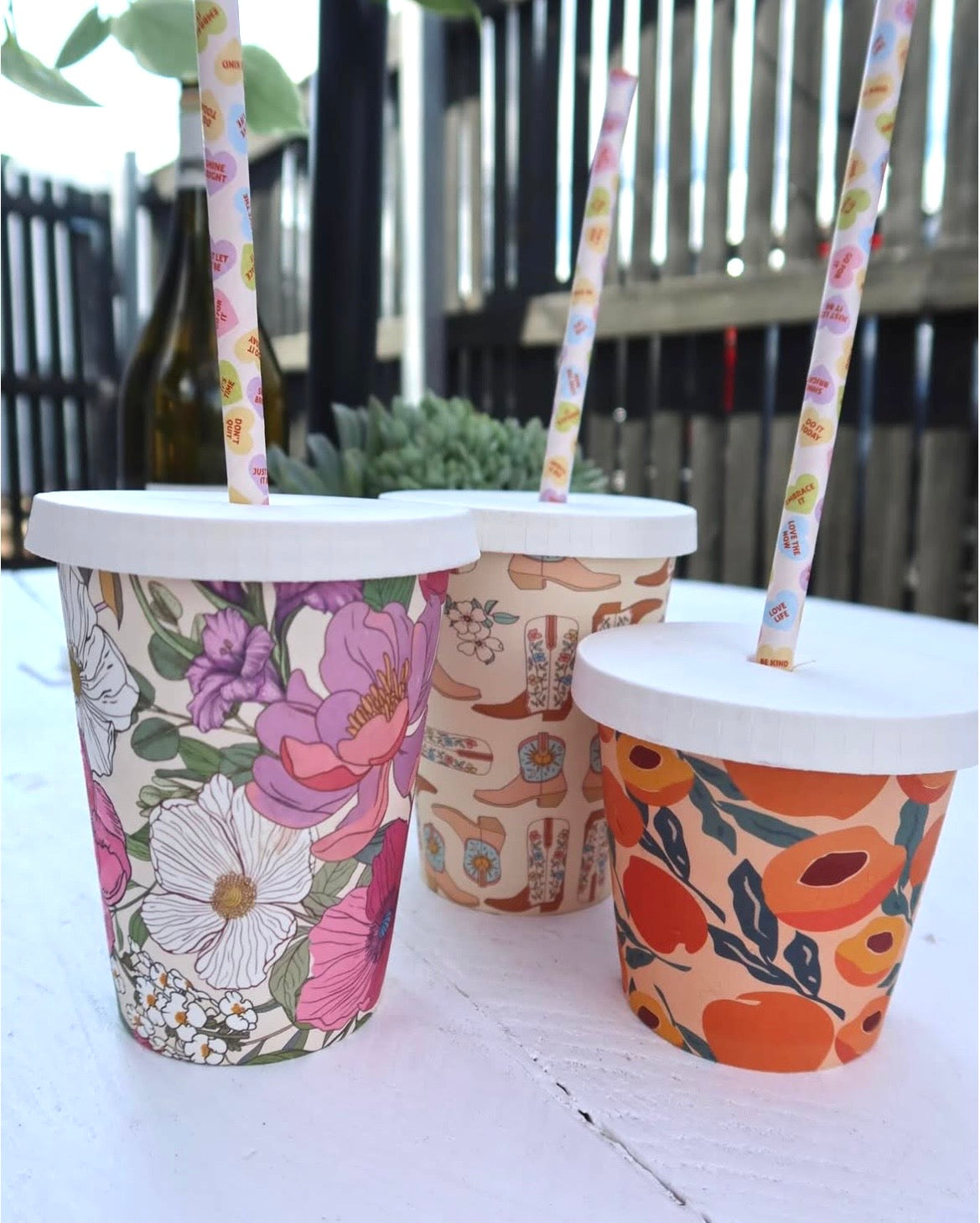 cold milkshake iced latte cup lid flat lid paper with straw hole home compostable 90mm 16oz 20oz cold drink summer cup truly eco creative cafe company