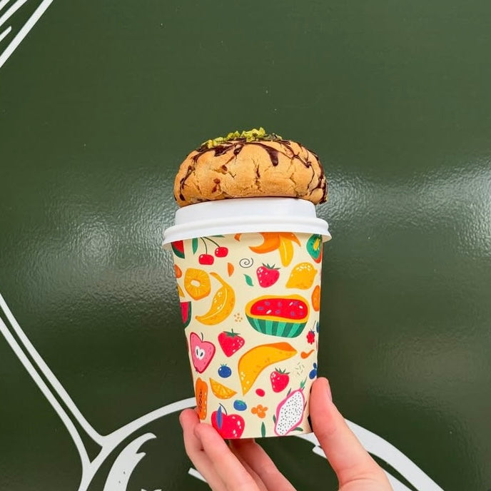 fruit pattern home compostable takeaway coffee cup hot cold paper cafe creative cafe company