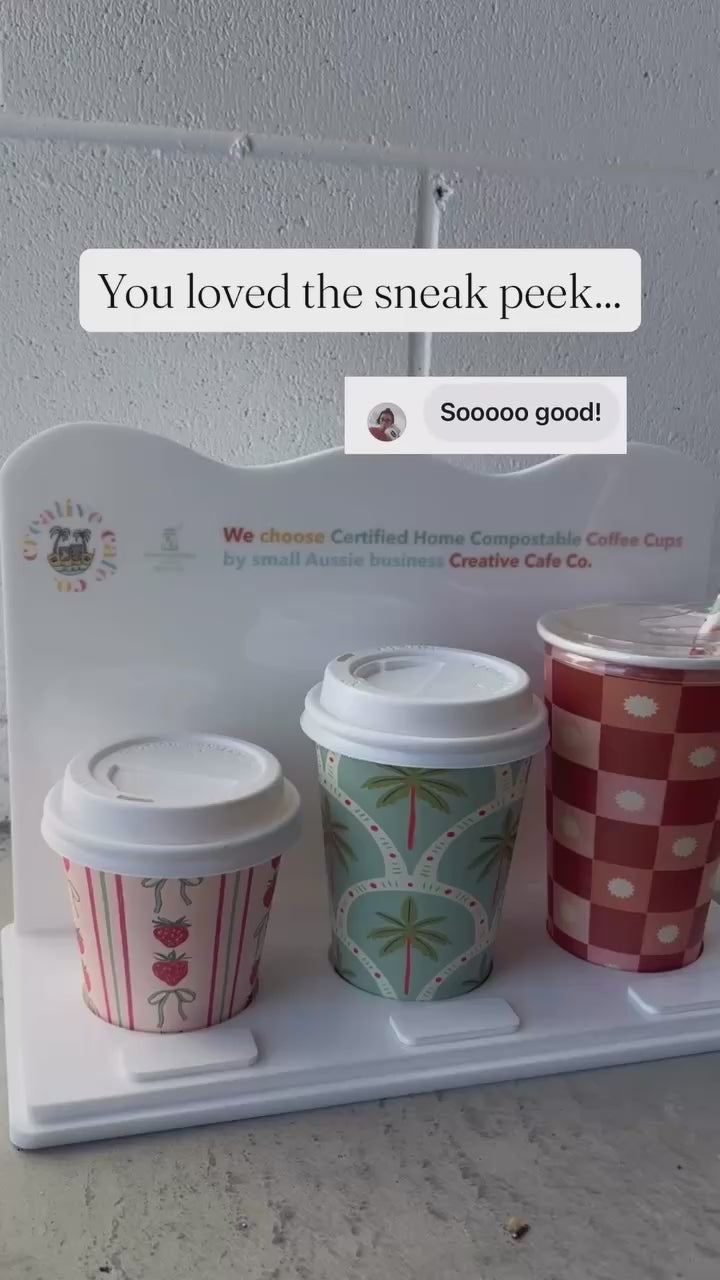 takeaway coffee cup counter table display cup holder 3 acrylic write prices