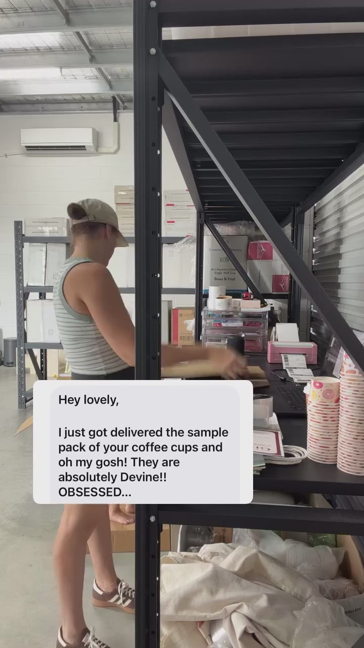packing sample boxes small business takeaway coffee cup cafe review customer happy