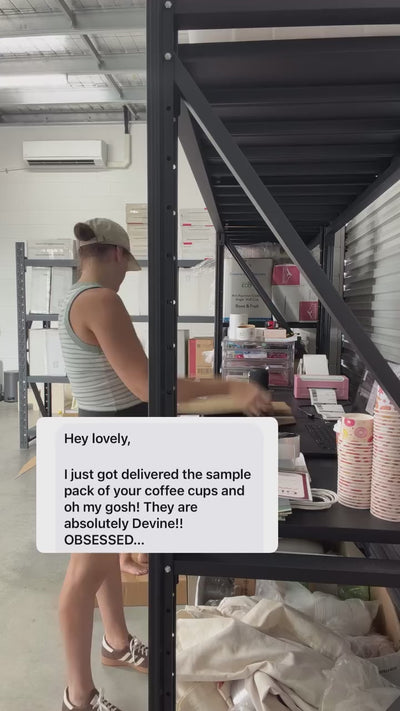 packing sample boxes small business takeaway coffee cup cafe review customer happy