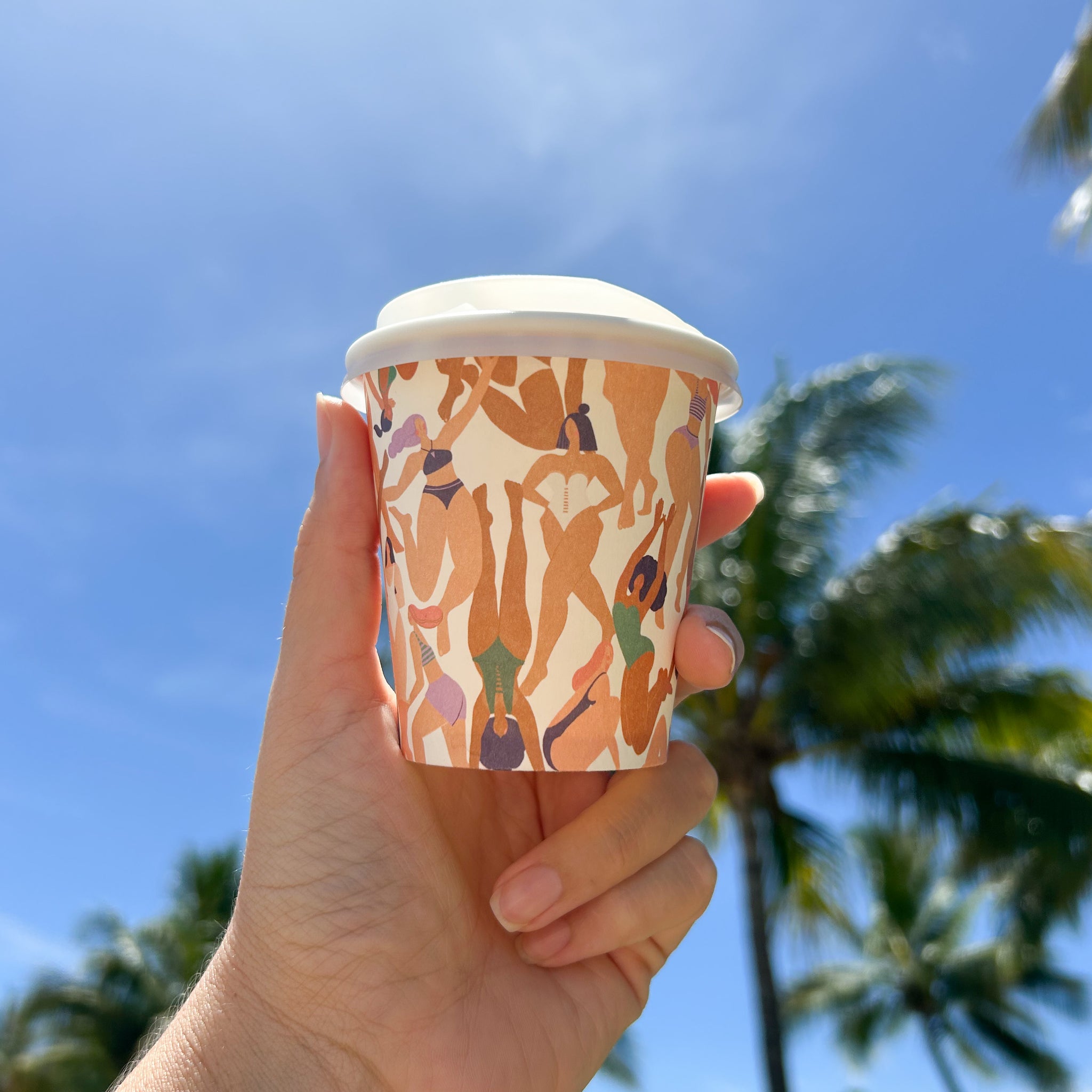 6oz Designer Home Compostable Aqueous Coffee Cup Creative Cafe
